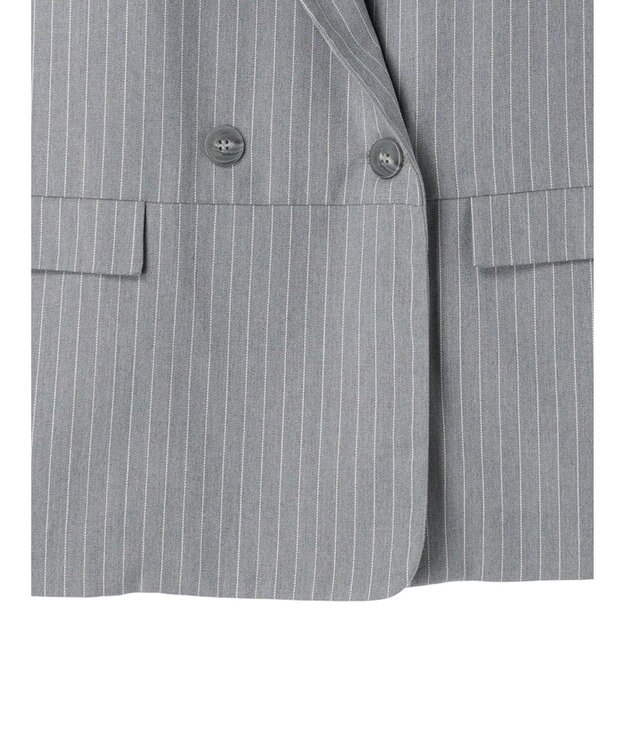 earth music&ecology ピンストライプジレ Stripe Light Gray