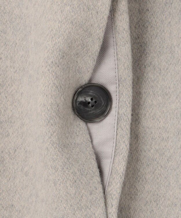 自由区 L シャルムビーバー ロングコート ライトグレー系