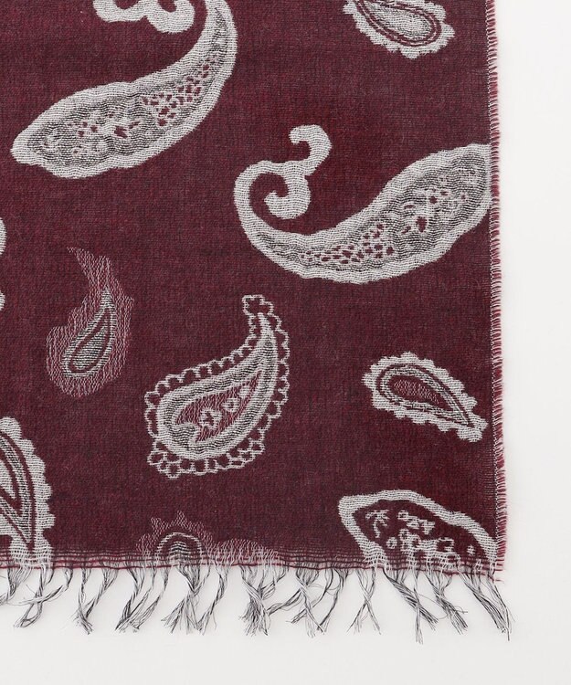 JOSEPH ABBOUD 【イタリア製】ペイズリージャガード ストール ワイン系7