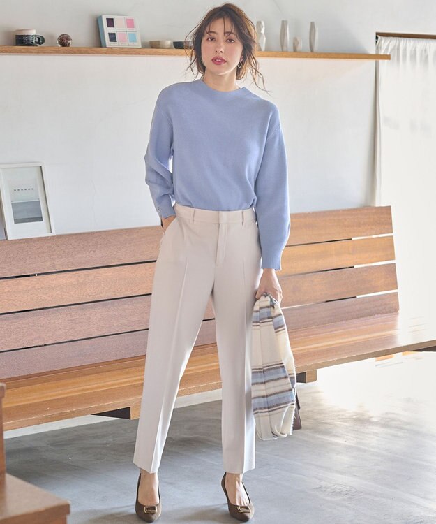 ANY SIS マルチチェック ストール ライトブルー系