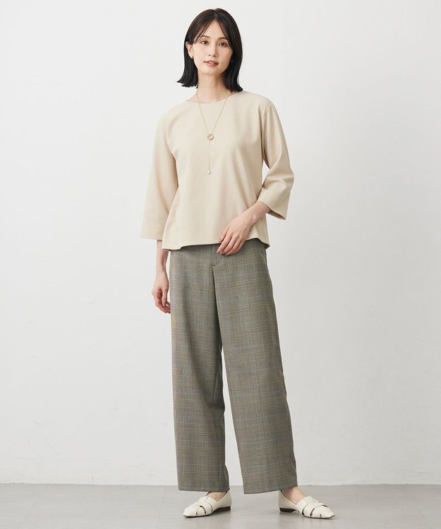 J.PRESS LADIES ラメ針抜き カットソー ベージュ系