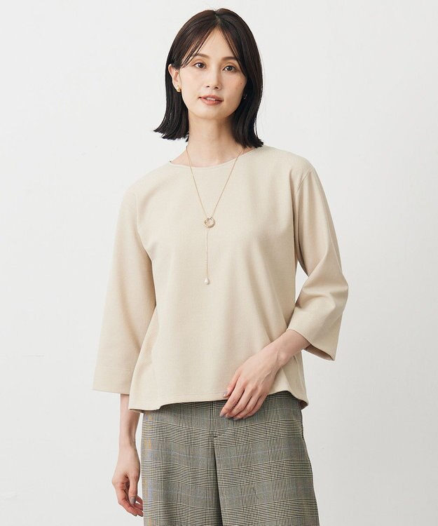 J.PRESS LADIES ラメ針抜き カットソー ベージュ系