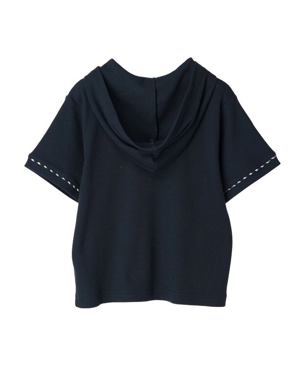 Green Parks チェックポイントワッフルプルオーバー Navy