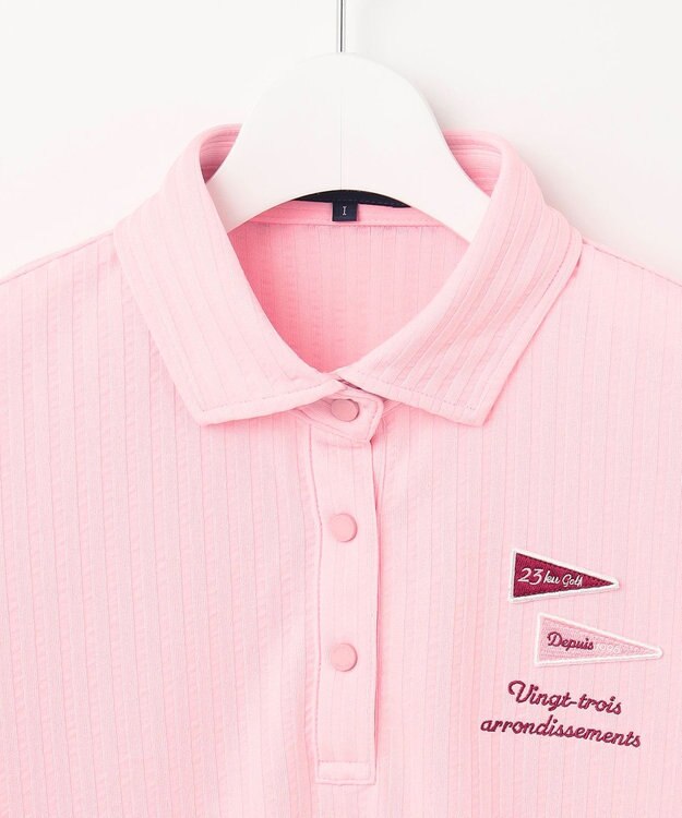 23区GOLF 【WOMEN】【吸水速乾/UVカット】サッカーポロシャツ ピンク系