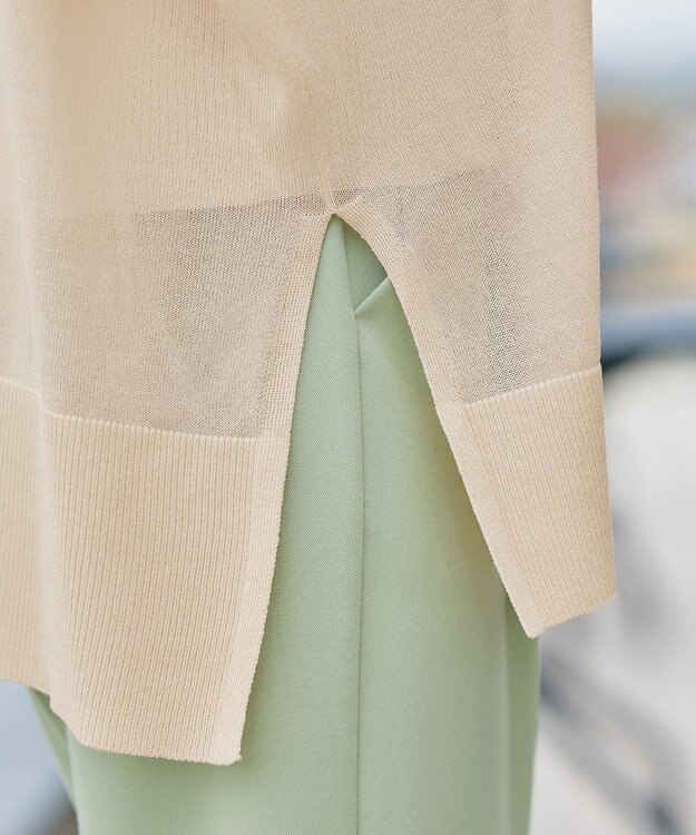 Tiaclasse 【洗える】サラサラUVシアーニットドルマントップス エクリュ