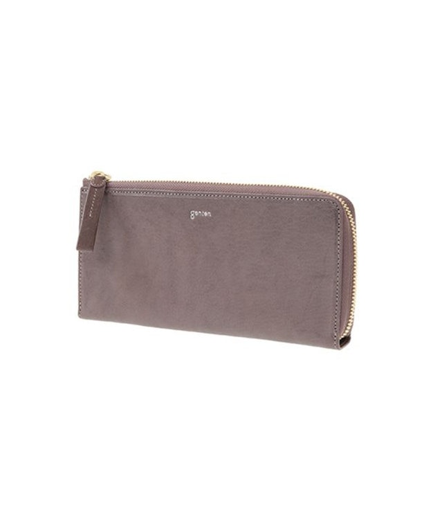 genten フレスコ　Ｌファスナー長財布 ローズグレー
