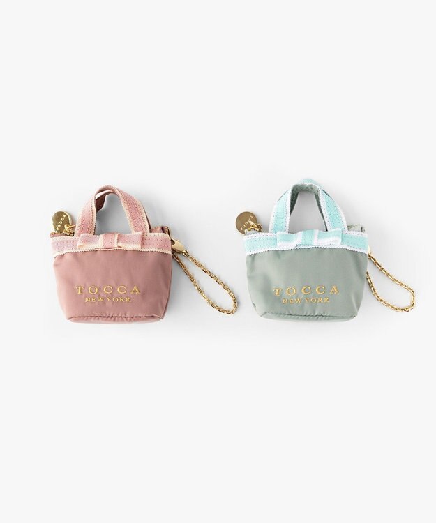 TOCCA 【新色に大人なベージュカラーが追加！】BICOLOR RIBBON MINI CHARM ミニチャームポーチ ピンク系