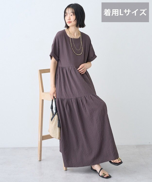AMERICAN HOLIC 【先行予約】【WEB限定】サッカーティアードワンピース＜丈違い＞ Brown