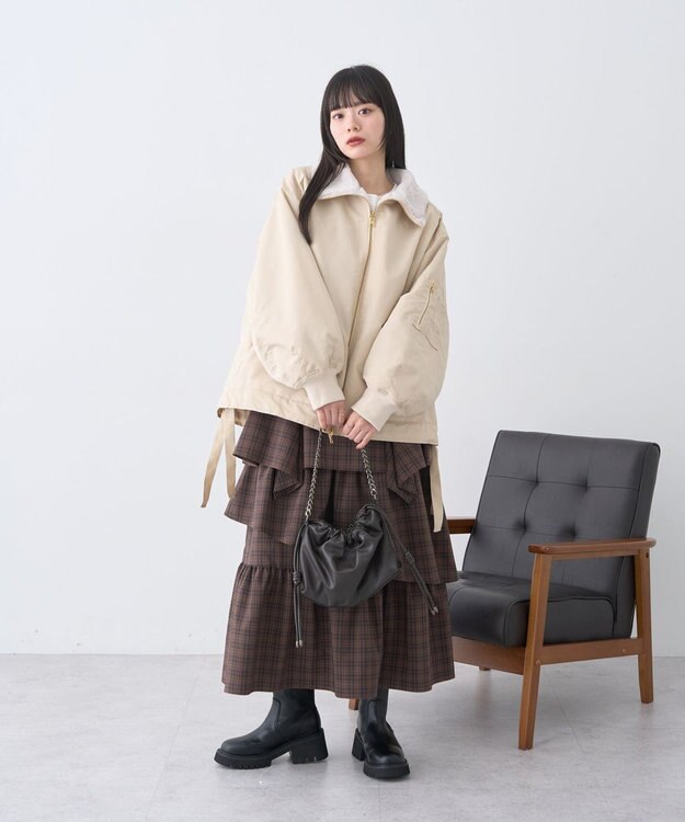 earth music&ecology リバーシブルMA-1 Light Beige