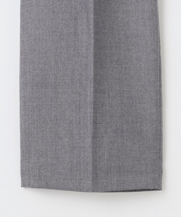 自由区 【洗える】ウォッシャブルウールサキソニーワイド パンツ TOPグレー