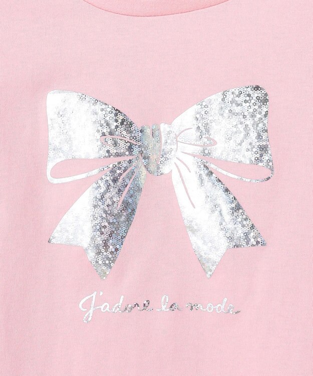 ANY KIDS 【綿100%】リボンアソート 長袖Tシャツ ピンク