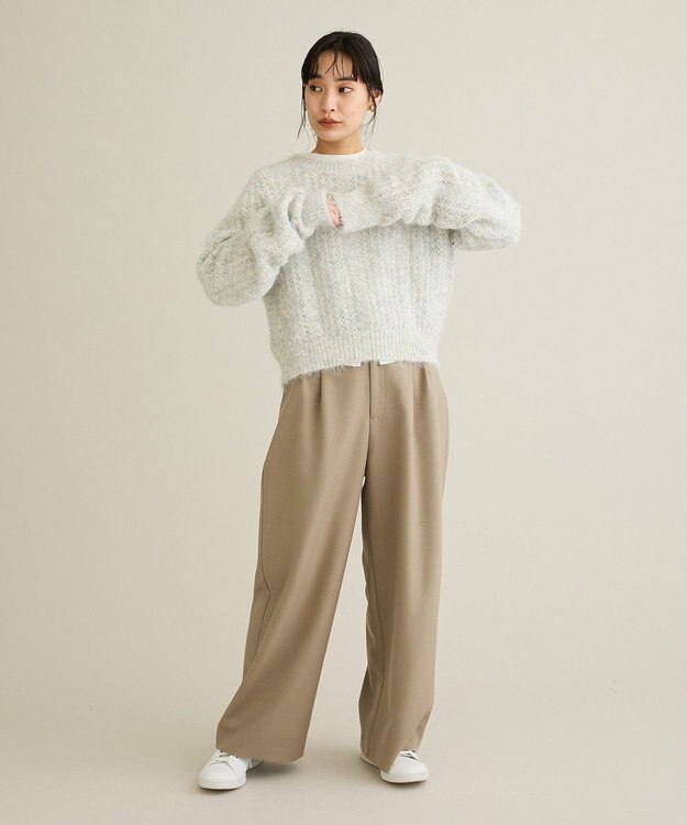 CRAFT STANDARD BOUTIQUE シャーリングスリーブニットプルオーバー Oatmeal