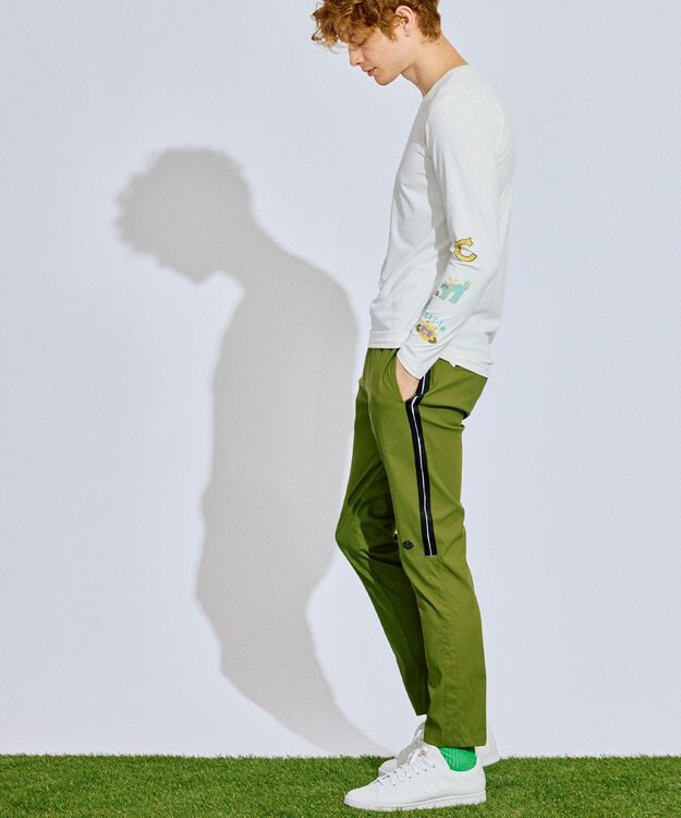 PW CIRCULUS 【虫よけ加工】【MEN】ブランドロゴ ショートソックス  ゴルフ ライトグリーン系