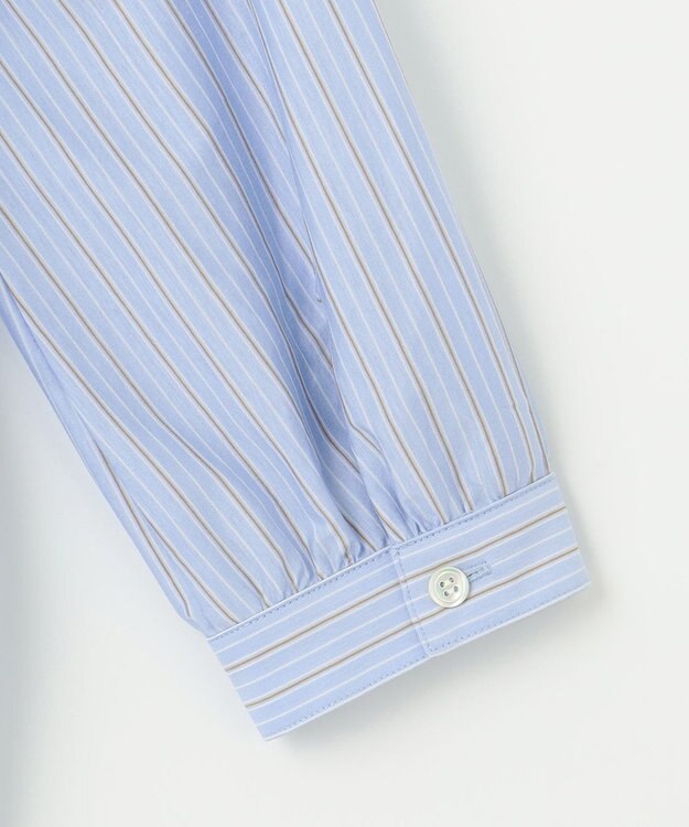 J.PRESS LADIES 【イージーケア】STRIPE JERSEY シャツ衿 カットソー サックスブルー系1