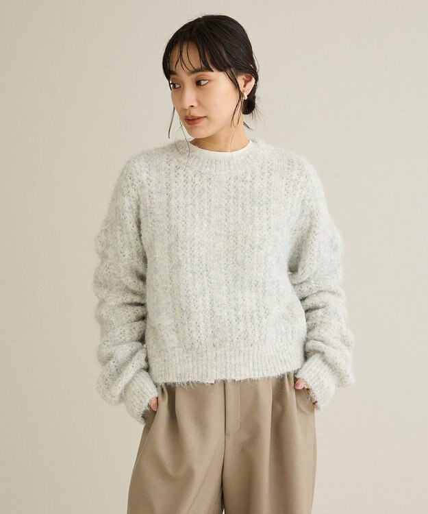 CRAFT STANDARD BOUTIQUE シャーリングスリーブニットプルオーバー Oatmeal