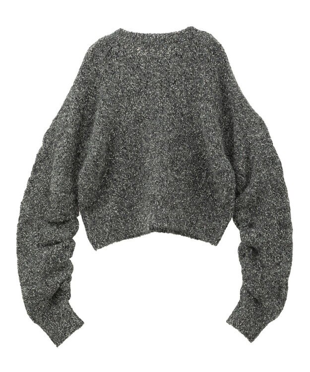 CRAFT STANDARD BOUTIQUE シャーリングスリーブニットプルオーバー Charcoal Gray