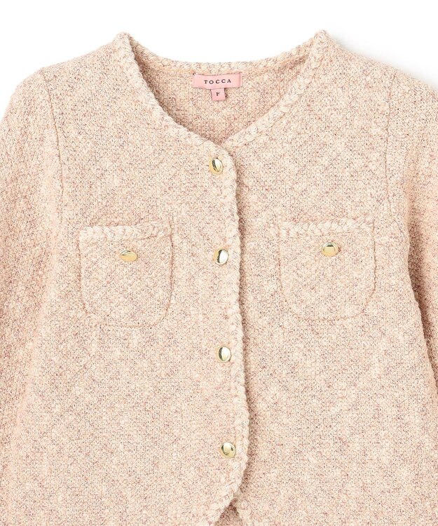 TOCCA TWEEDY MAZE ニットジャケット ピンク系