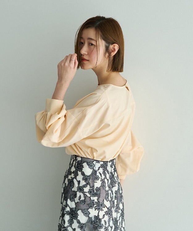 YECCA VECCA 2wayボリューム袖ブラウス Pink Beige