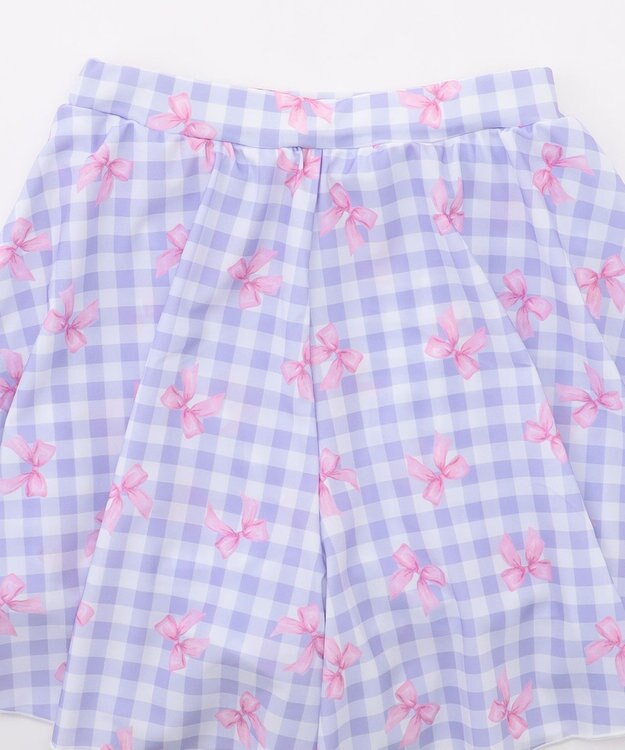 ANY KIDS 【UVカット】2WAYショルダーセパレート水着 ラベンダー×ラベンダーチェック