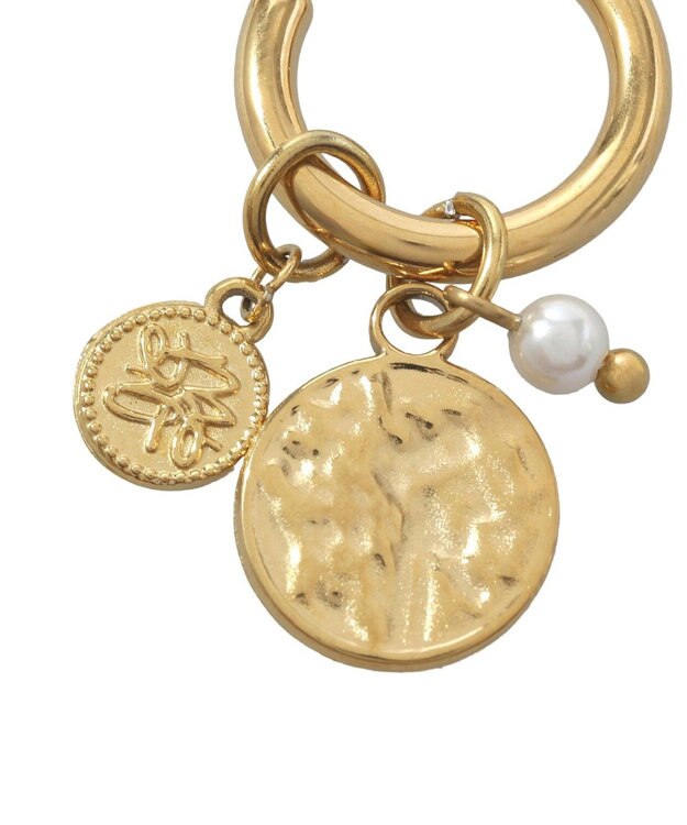 earth music&ecology 【ステンレス】コインフープピアス Gold