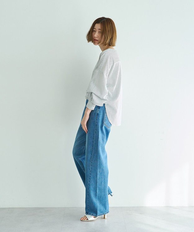 YECCA VECCA 2wayボリューム袖ブラウス Stripe