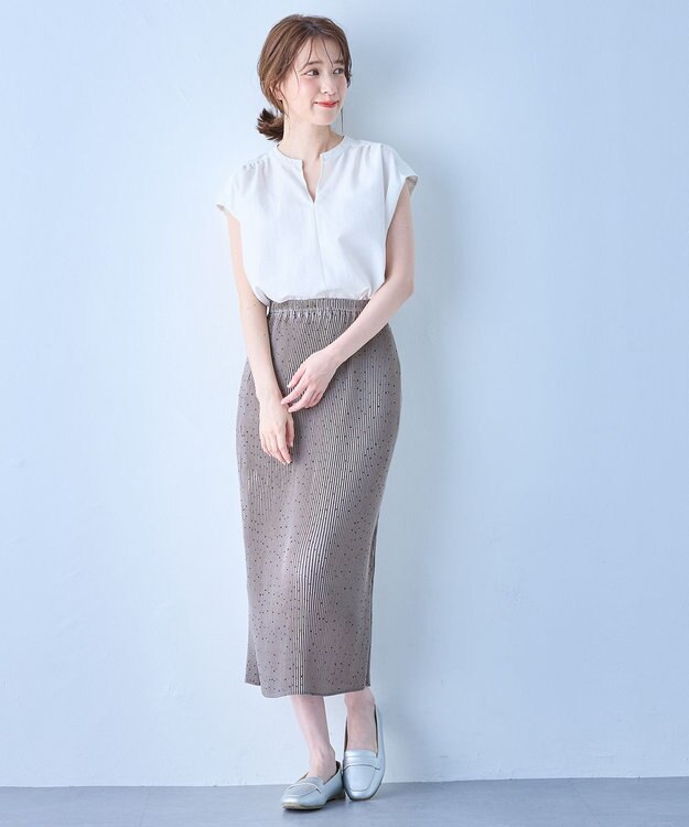 ANY ギャザーショートスリーブブラウス オフ