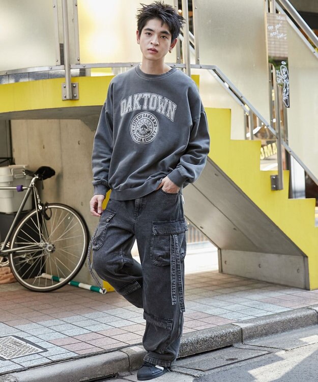 WEGO 【ユニセックス着用ITEM】ピグメントグラフィックプルオーバー 柄1