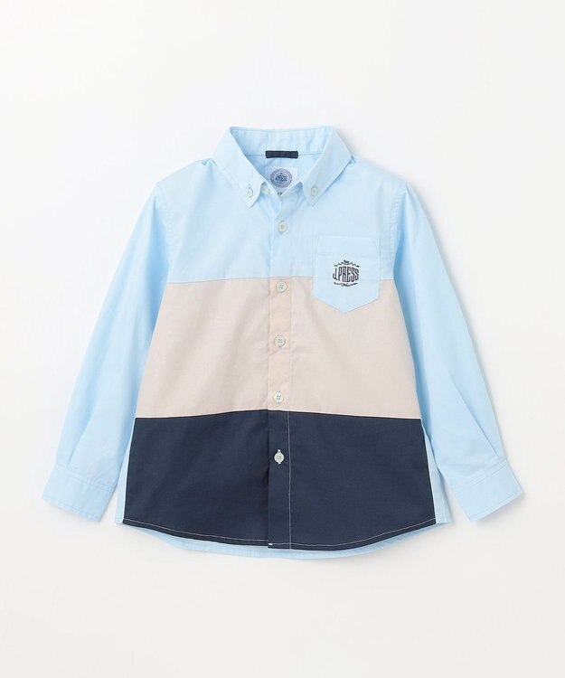 J.PRESS KIDS 【110-130cm】カラーブロック シャツ ブルー系2