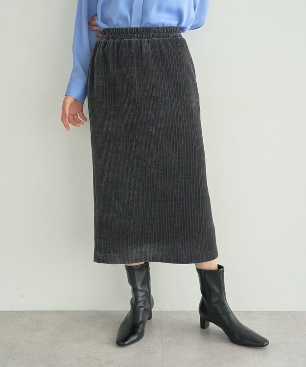 YECCA VECCA コーデュロイナロースカート Charcoal Gray