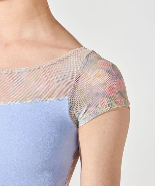 Chacott キャップスリーブレオタード スカイブループリント