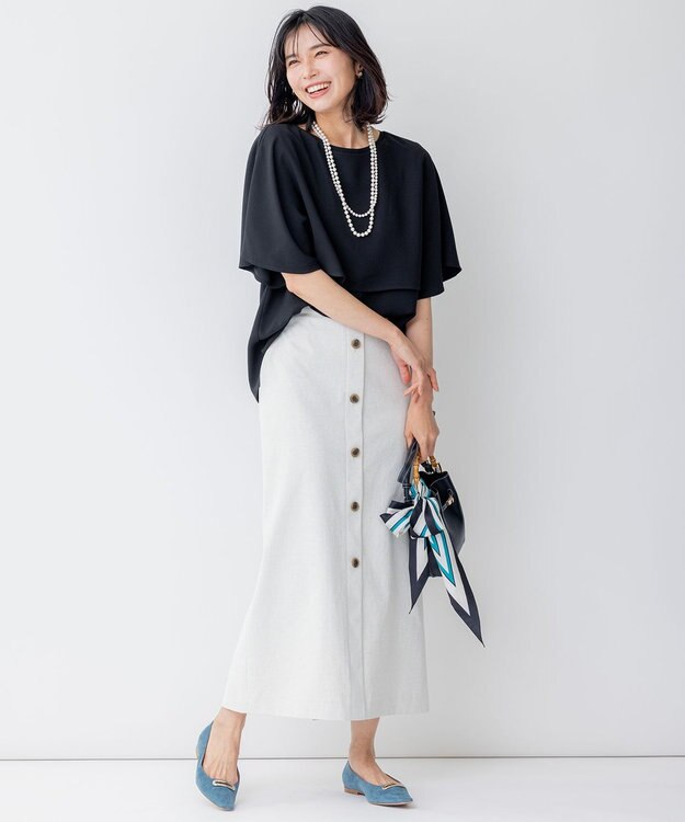 23区 【CLASSY.6月号掲載】ストライプ ダイヤ スカーフ マリンブルー