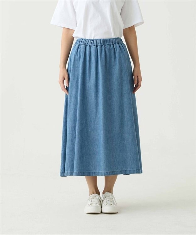 caqu gather skirt ゆったりシルエットデニムスカート 3years