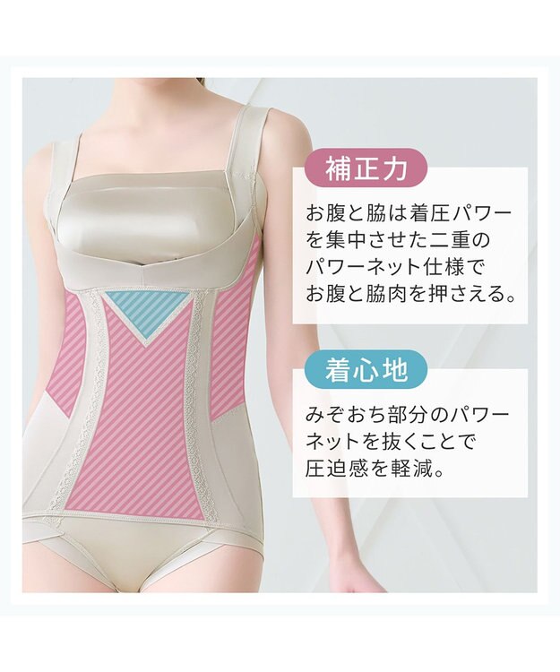 BRADELIS New York 【BRADELIS NewYork peace】楽なのに細みえバストアップシェイパー24 ブラデリスで1番の補正力  ノンワイヤーブラキャミ ボディスーツ ニッパー ブラトップ DB524102 グレージュ