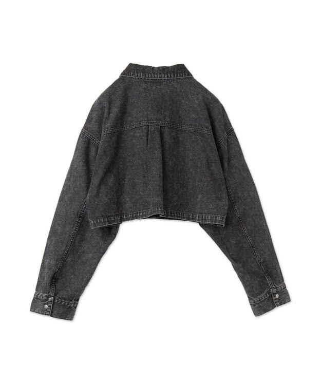 WEGO ヴィンテージウォッシュデニムショートシャツ ブラックその他