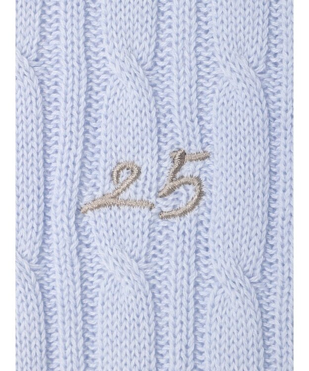 Green Parks ケーブル半袖ニット Sax