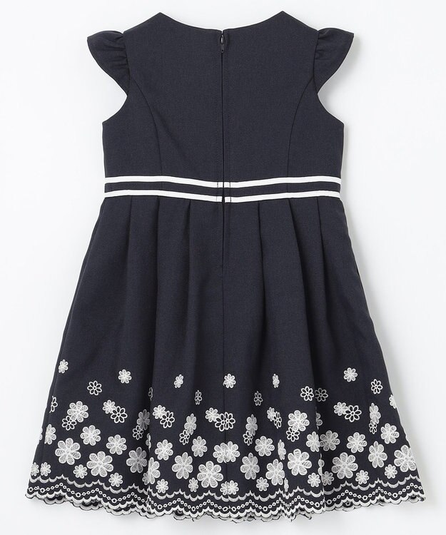 ANY KIDS 裾刺繍ワンピース ネイビー