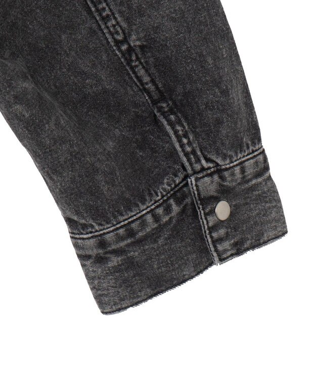 WEGO ヴィンテージウォッシュデニムショートシャツ ブラックその他