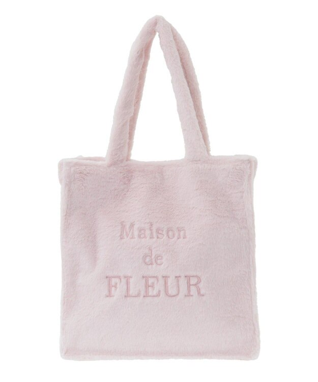 Maison de FLEUR ファーブランドロゴ刺繍スクエアトートバッグ Light Pink