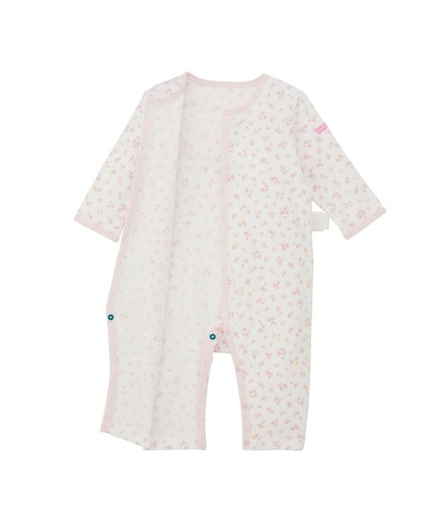 MIKI HOUSE HOT BISCUITS 【60-80cm】 フライス素材 カバーオール肌着 ピンク