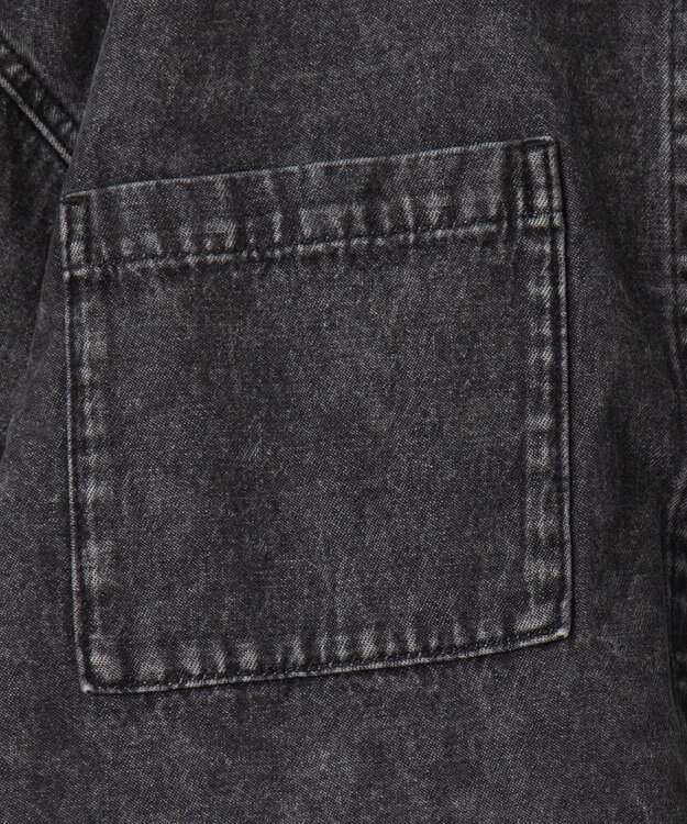 WEGO ヴィンテージウォッシュデニムショートシャツ ブラックその他