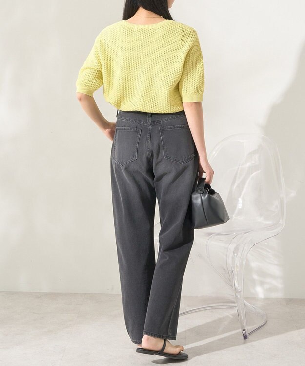 AMERICAN HOLIC 透かし編み半袖ニットプルオーバー Pistachio