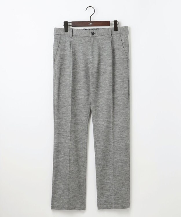JOSEPH ABBOUD 【キングサイズ・軽量/ストレッチ/尾州産ジャージー素材】ウールミルドジャージータック パンツ ライトグレー系