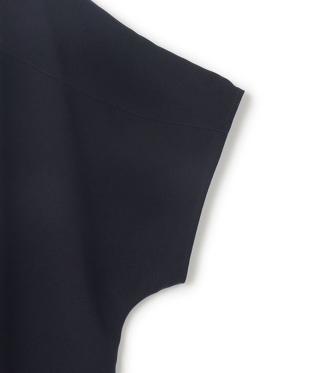 23区 L 【Lサイズ限定/吸水速乾/UVカット/接触冷感/】ストレッチジョーゼット 半袖ワンピース ネイビー系