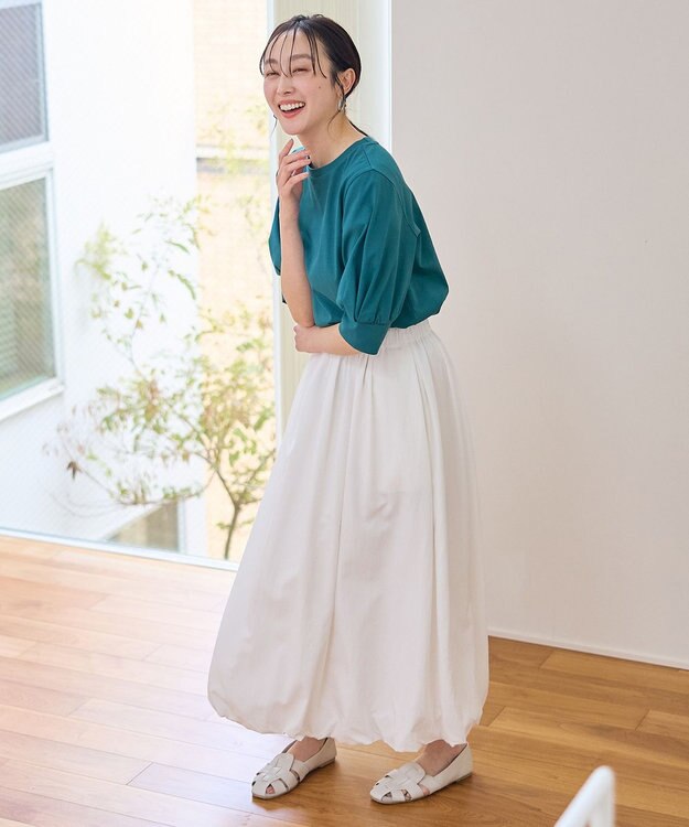 ANY L パフスリーブカットソー ターコイズ