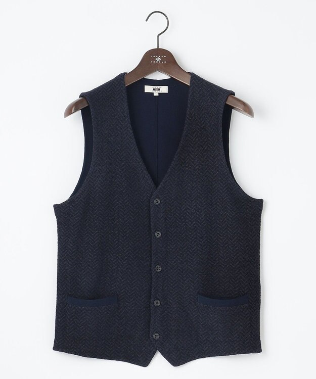 JOSEPH ABBOUD 【軽量/イージーケア】 KARL KARL ニット ベスト ネイビー系