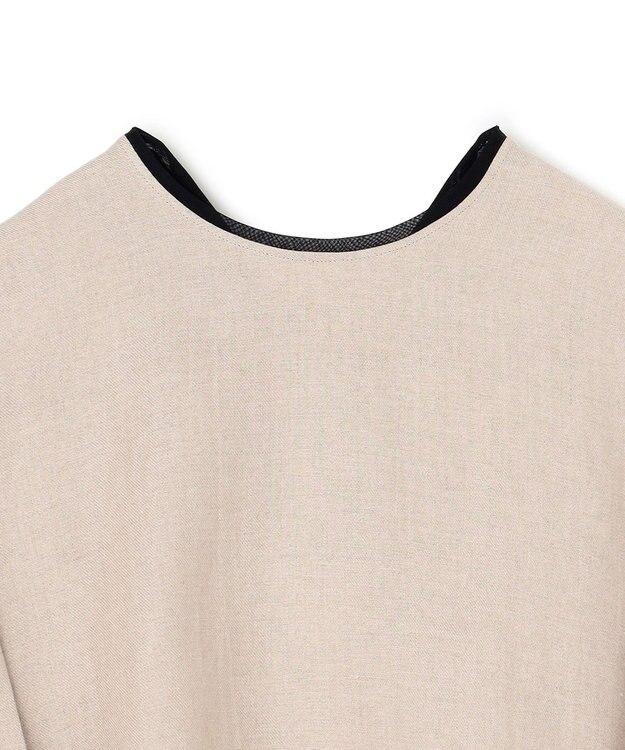 BEIGE， 【S-size】CHESTNUT / ノーカラーブラウス Flax