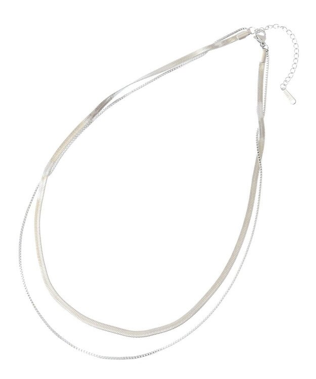 YECCA VECCA 2連スネークチェーンステンレスネックレス Silver