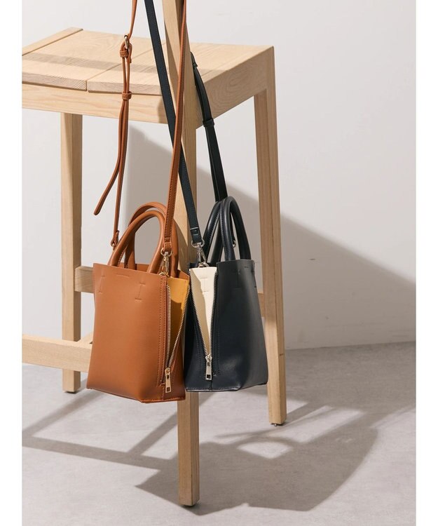 AMERICAN HOLIC サイドＺＩＰ２ＷＡＹ合皮ミニＢＡＧ Camel