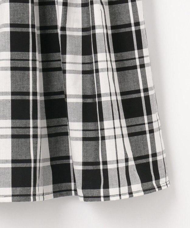 ANY KIDS チェック ドッキングワンピース ブラック