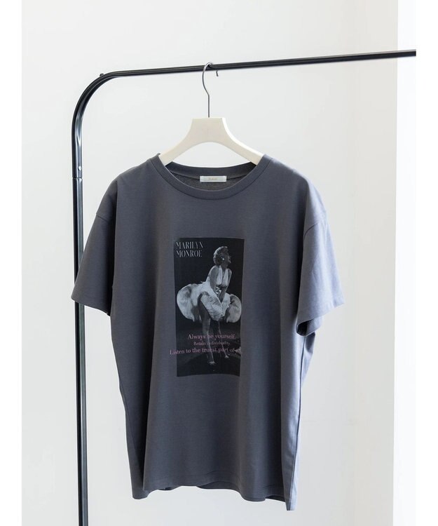 Te chichi マリリンモンローシネマフォトTシャツ チャコールグレー